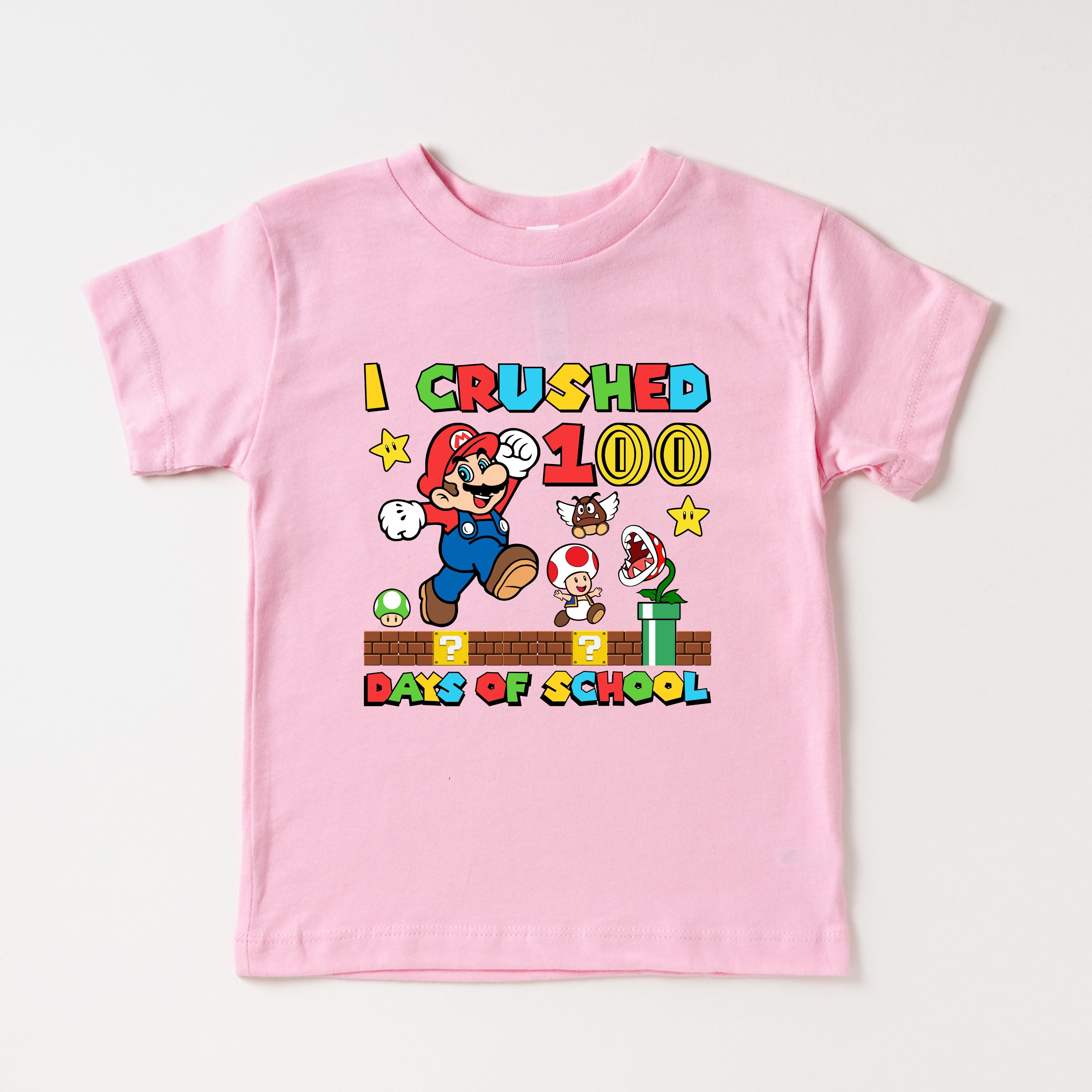 I CRUSHED 100 DAYS OF SCHOOL MARIO TSHIRT 00024