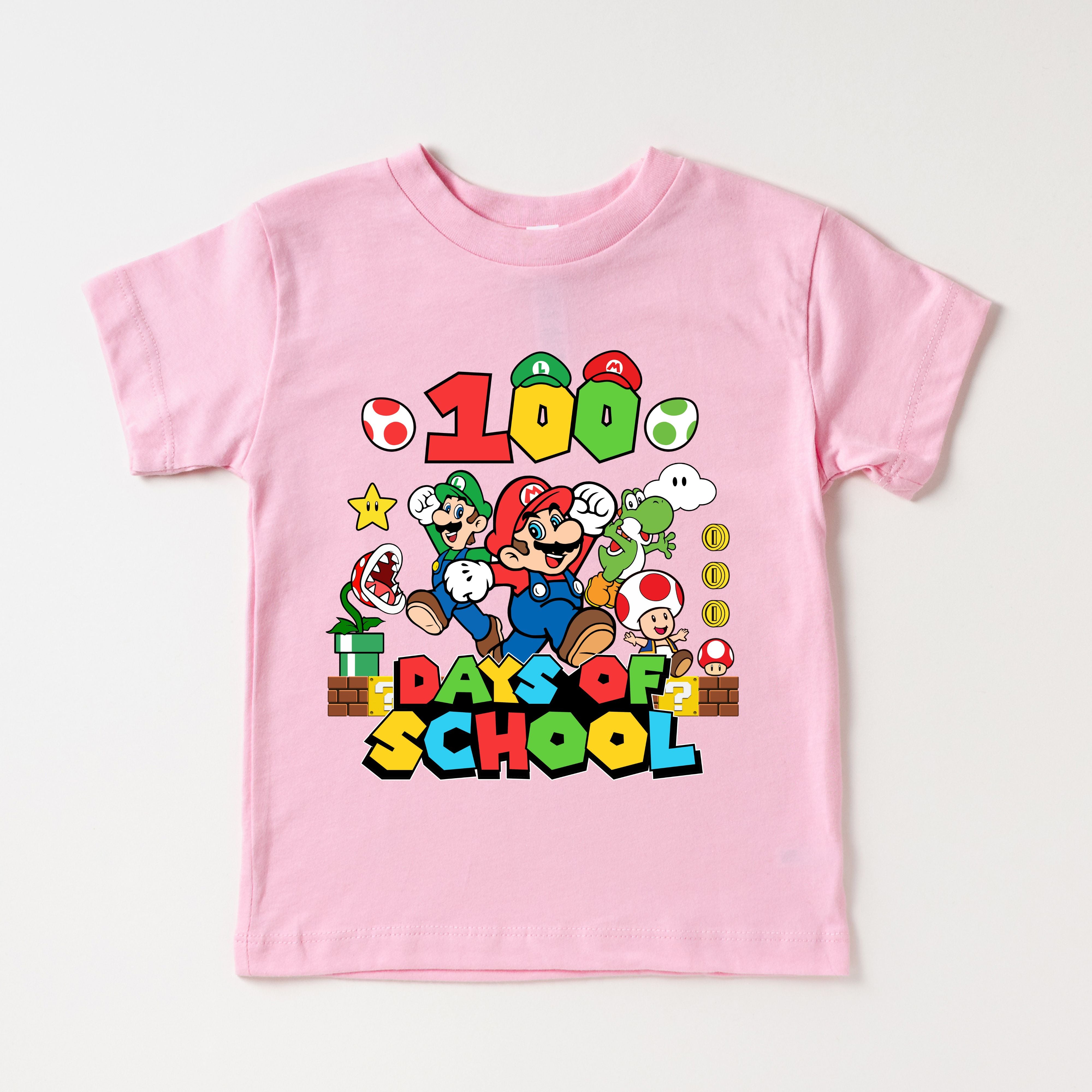 100 DAYS OF SCHOOL MARIO  TSHIRT 00022