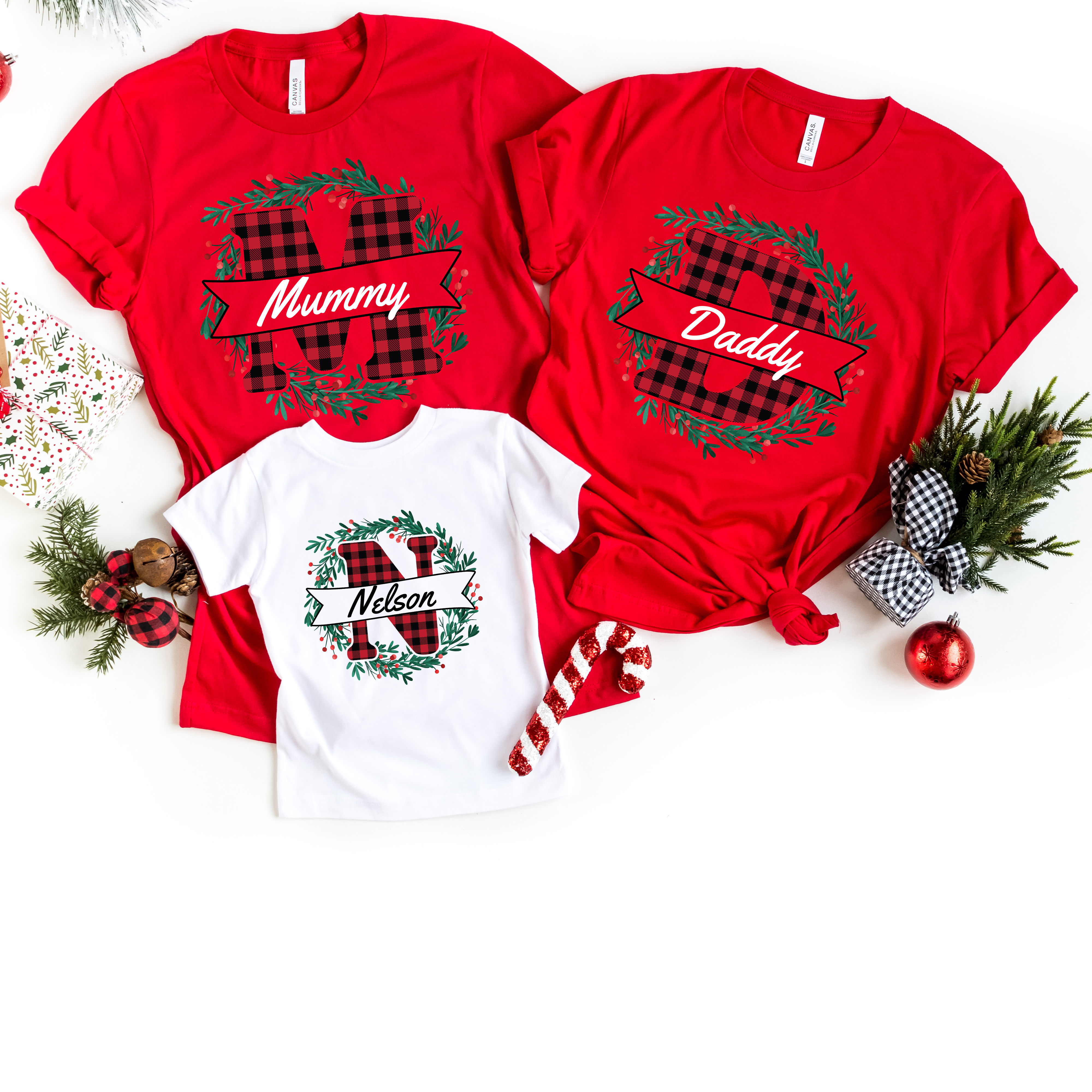 PERSONALISED CHRISTMAS MONOGRAM TSHIRT