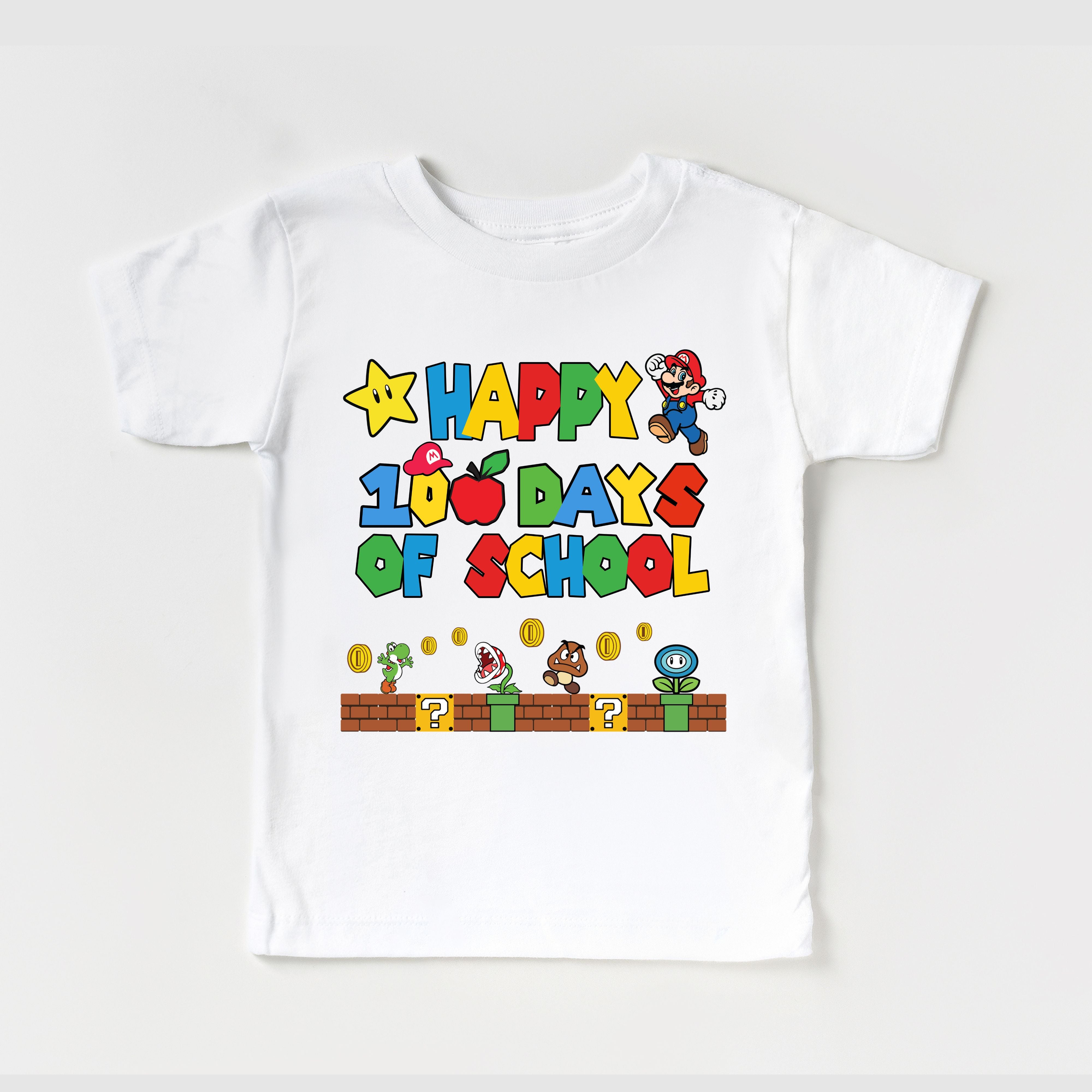 HAPPY 100 DAYS OF SCHOOL MARIO TSHIRT 00023