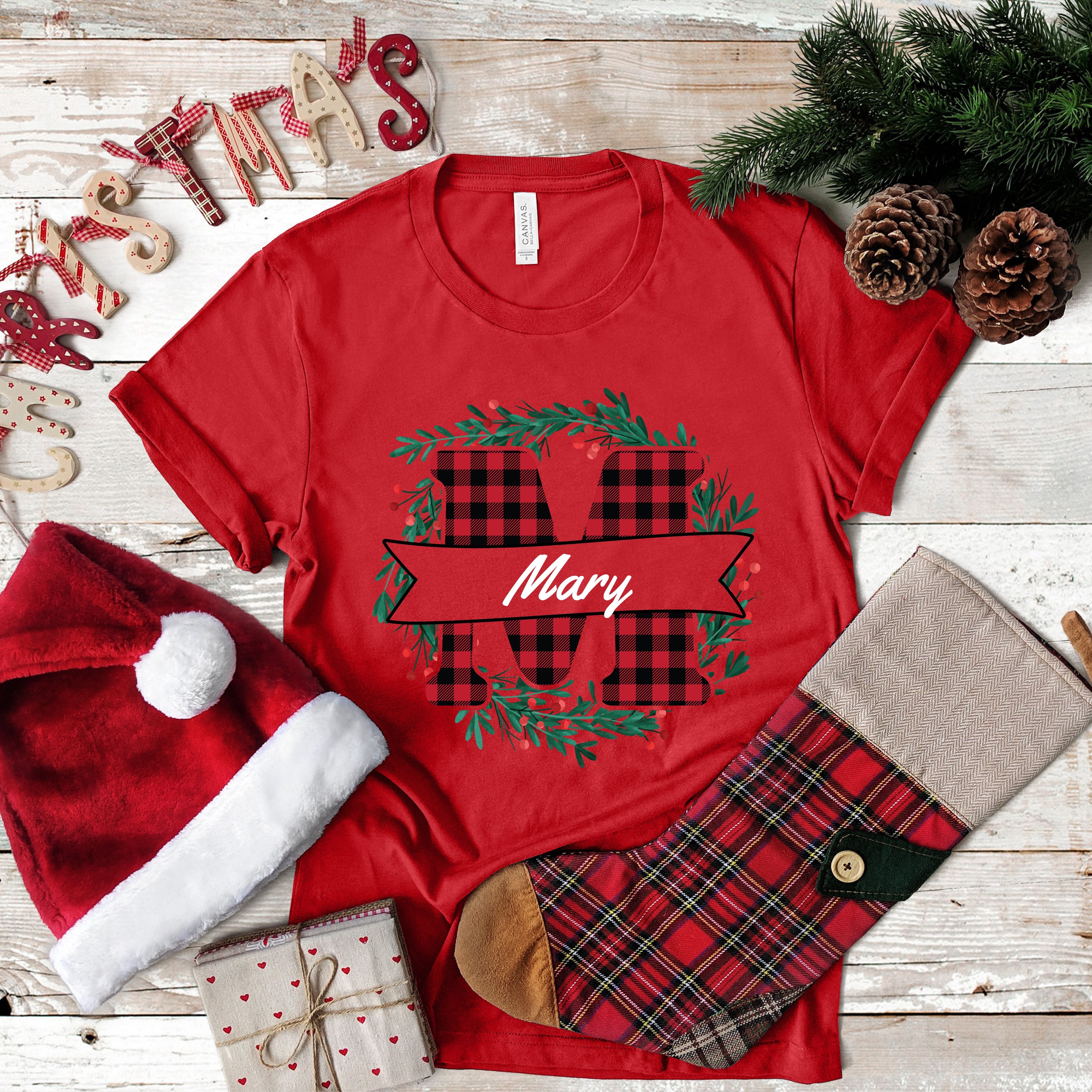 PERSONALISED CHRISTMAS MONOGRAM TSHIRT