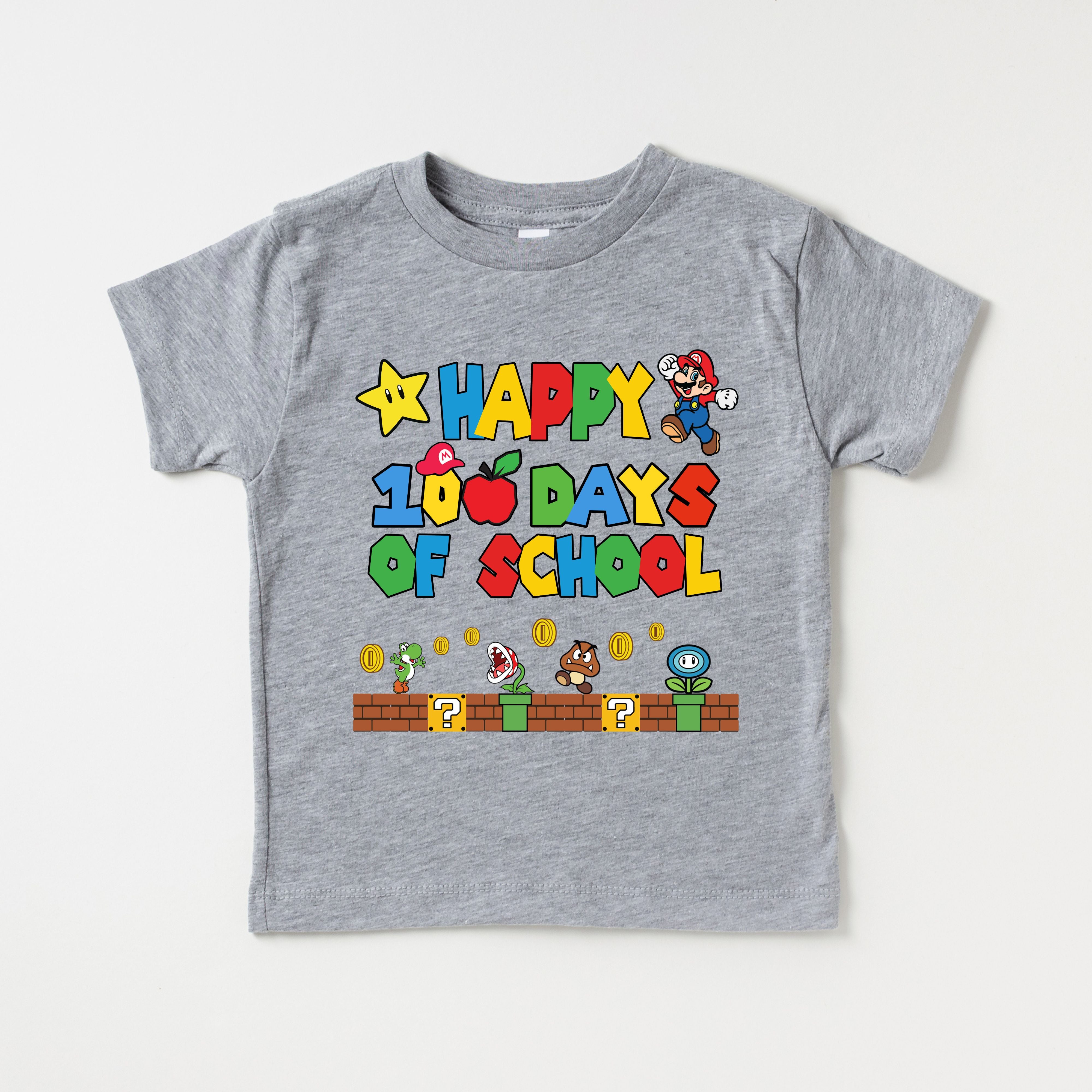 HAPPY 100 DAYS OF SCHOOL MARIO TSHIRT 00023