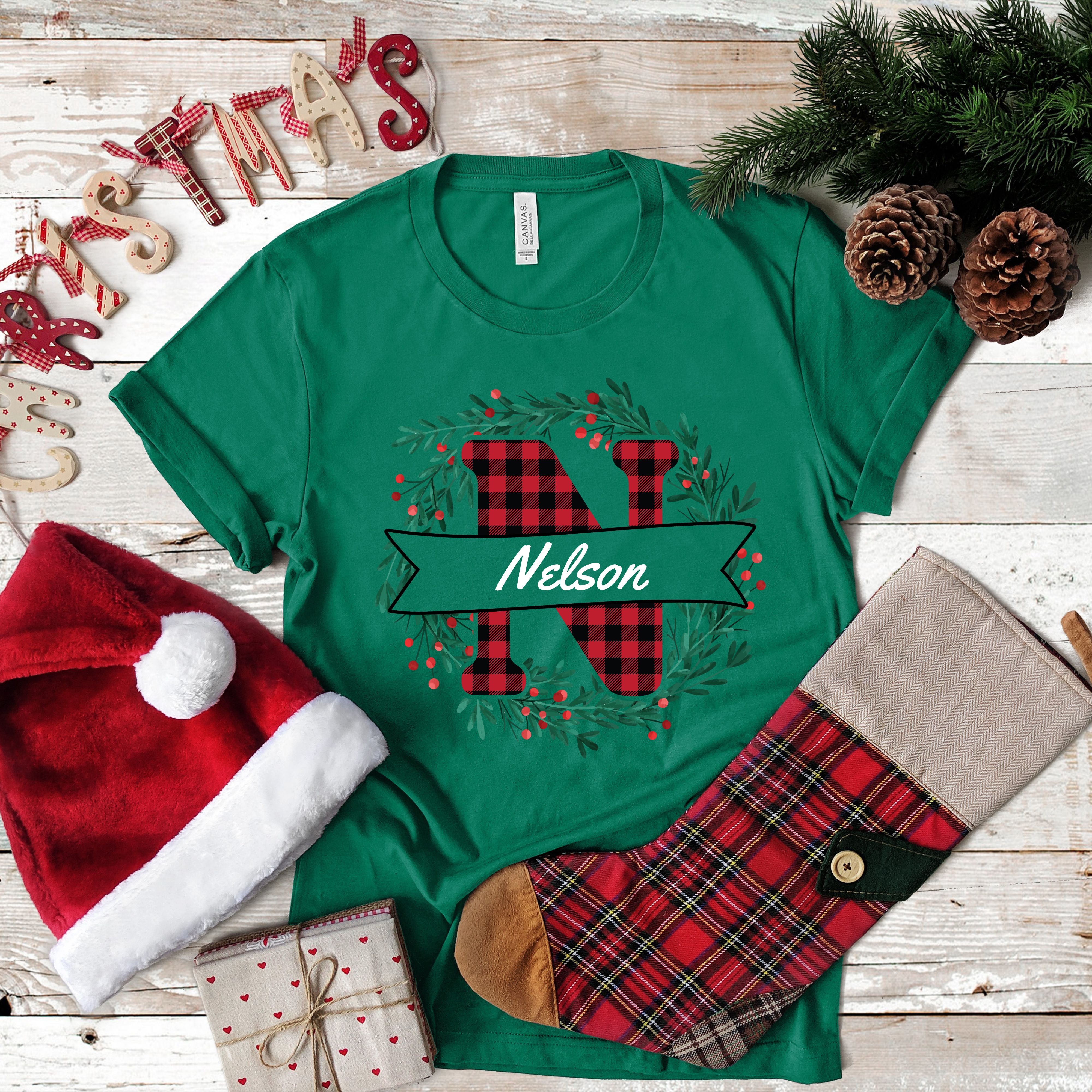 PERSONALISED CHRISTMAS MONOGRAM TSHIRT