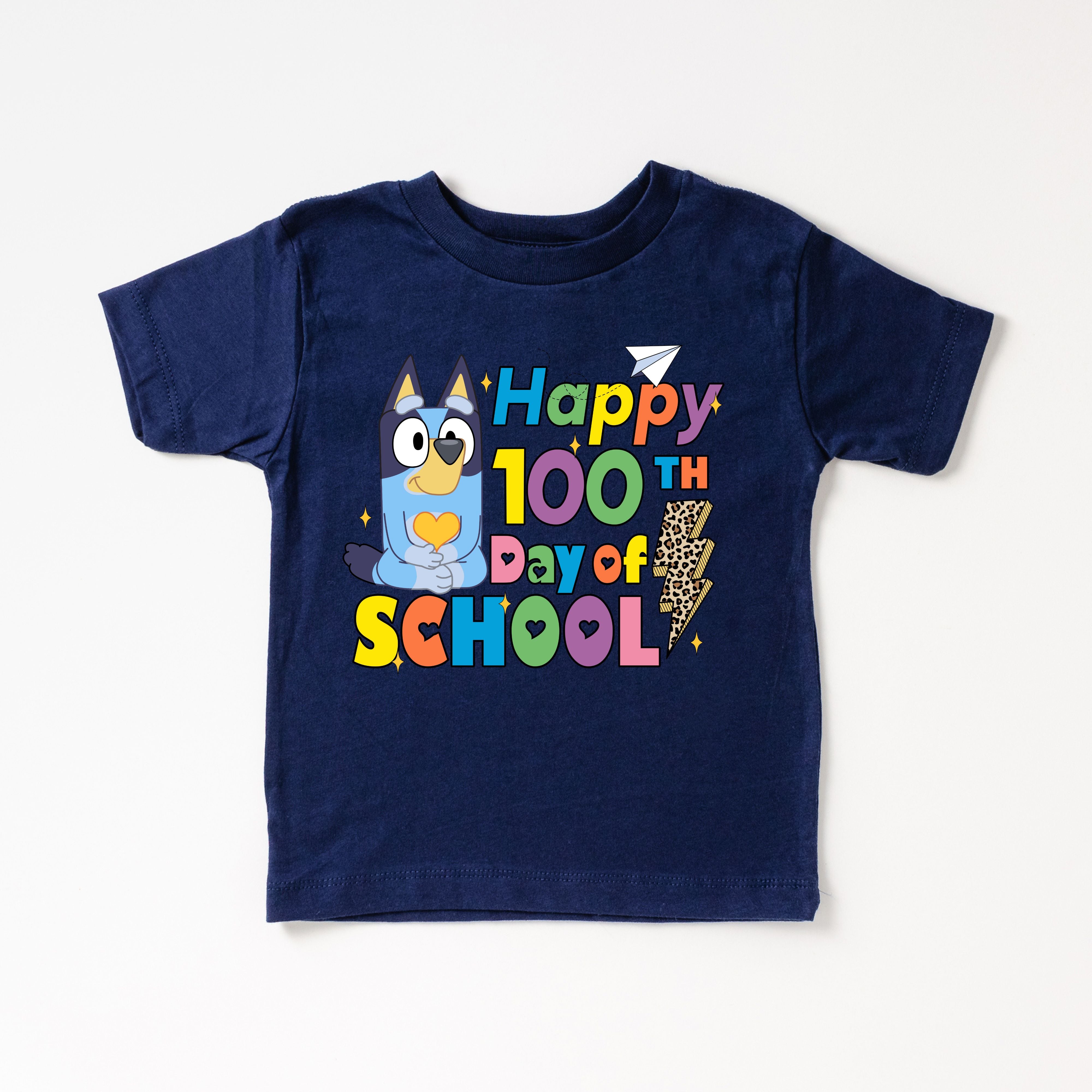 HAPPY 100th DAY OF SCHOOL BLUEY TSHIRT 00042