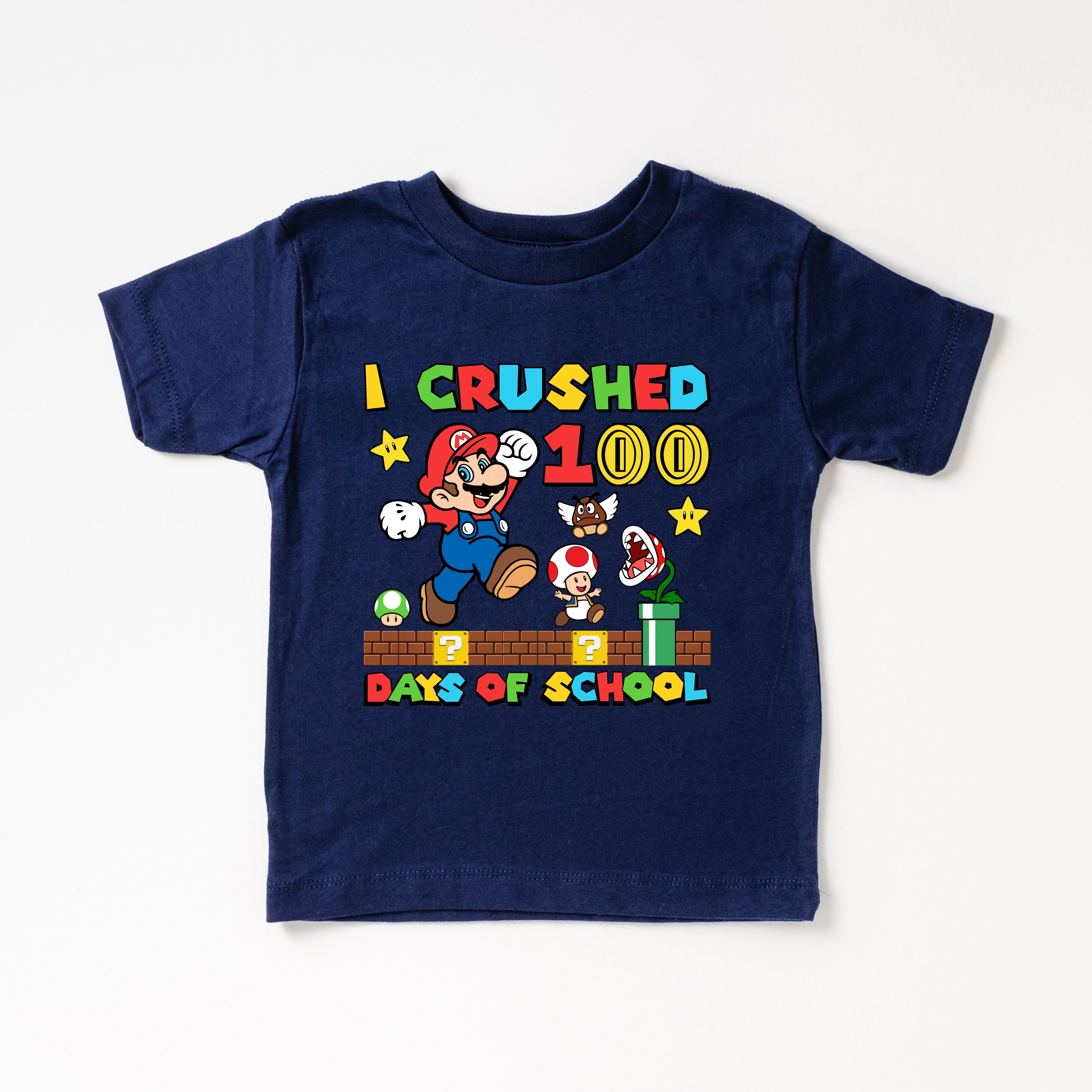 I CRUSHED 100 DAYS OF SCHOOL MARIO TSHIRT 00024