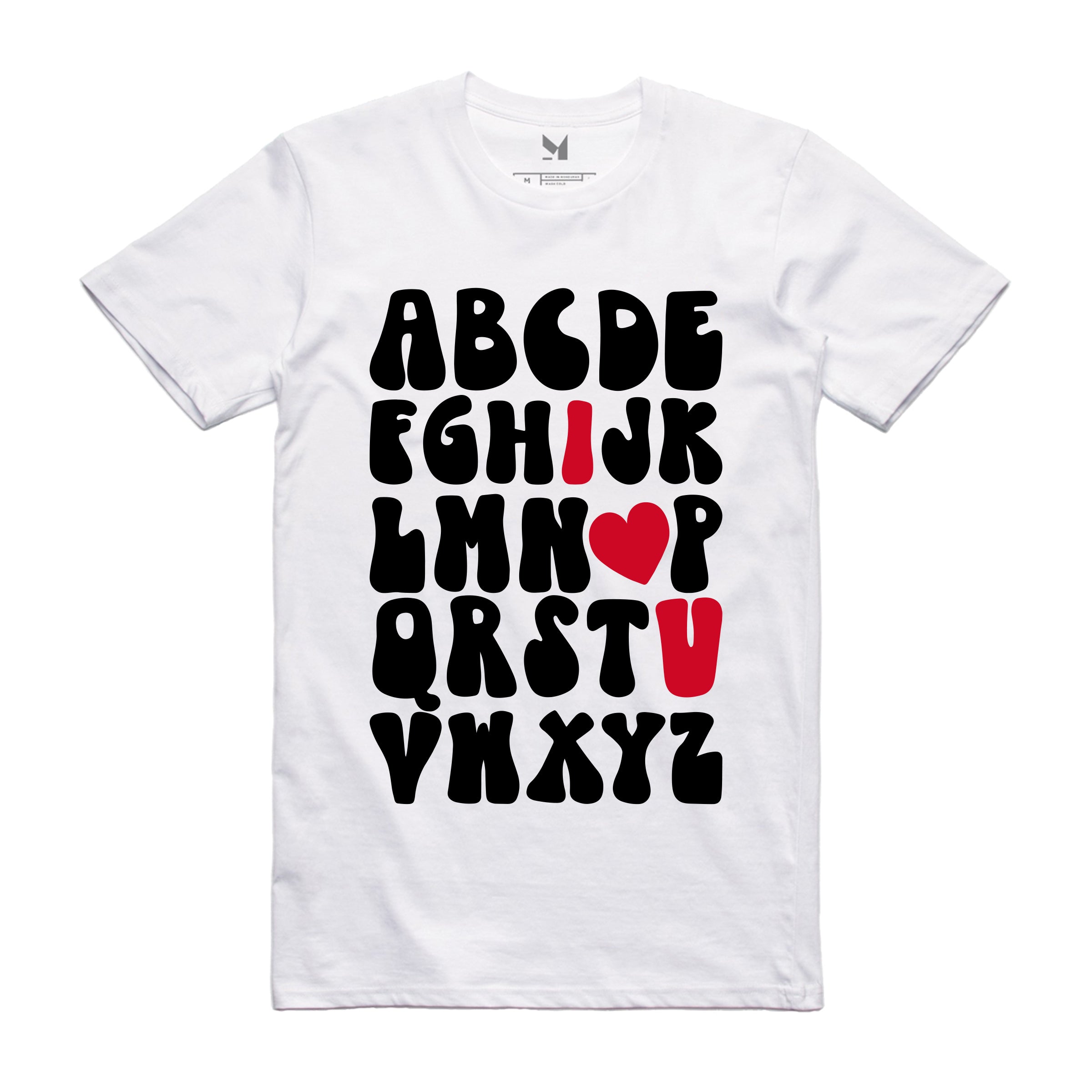 I LOVE YOU ALPHABET TSHIRT