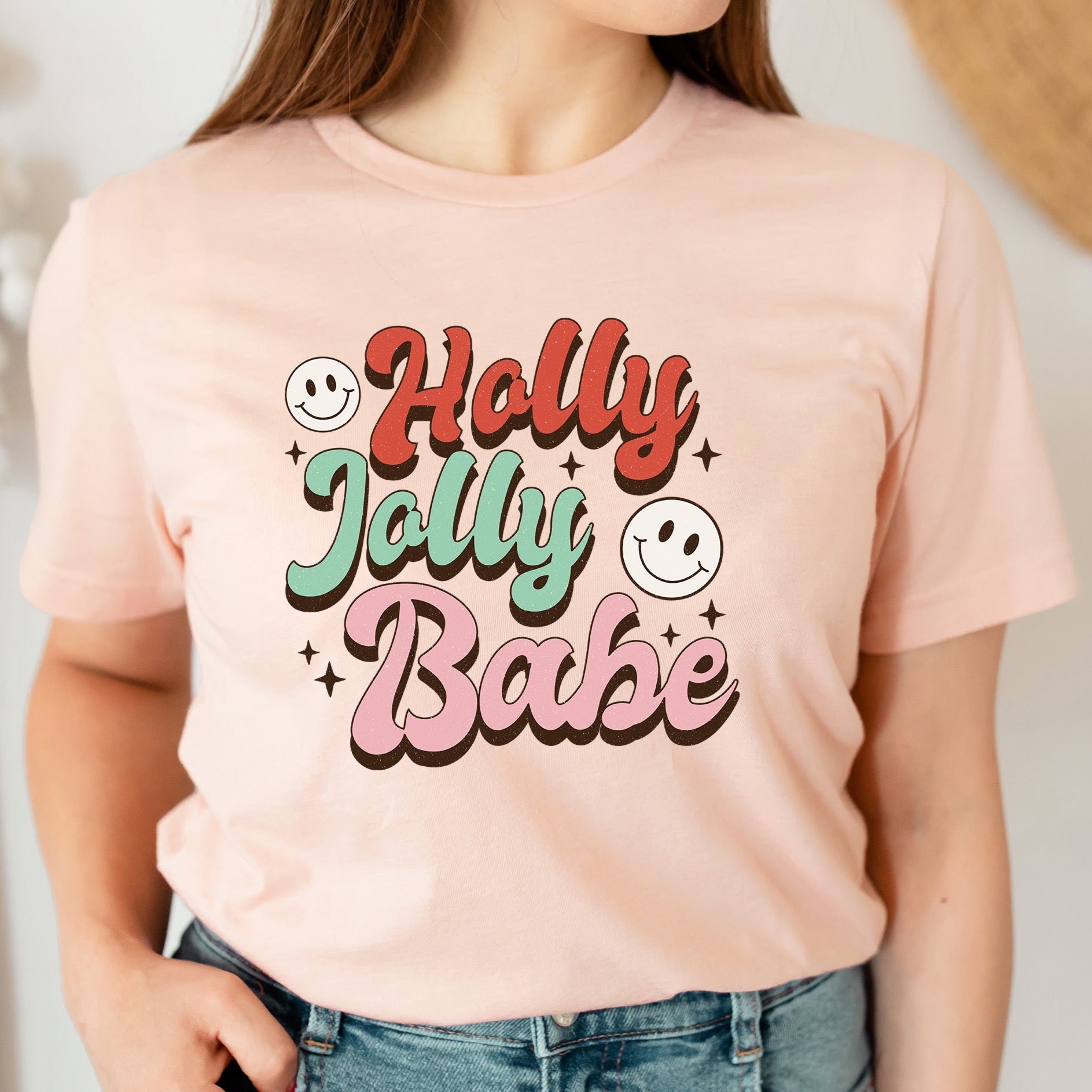 HOLLY JOLLY BABE CHRISTMAS TSHIRT A026